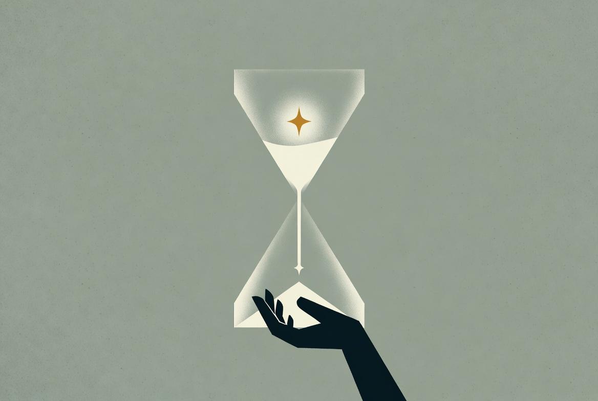 Klepsydra trzymana w dłoni