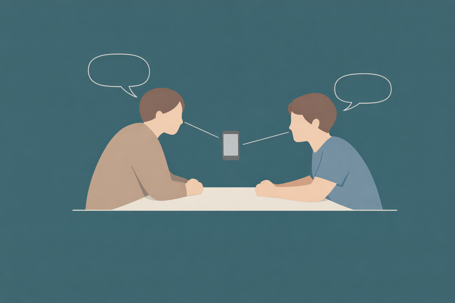 Rodzic rozmawia z nastolatkiem na temat smartfona